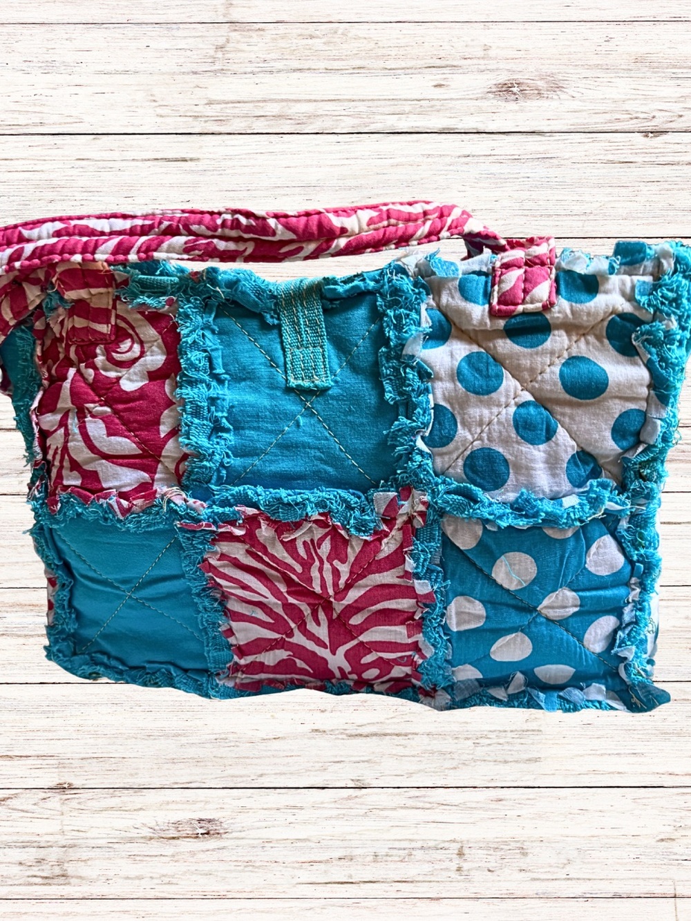 HANDCRAFTED FESTIVAL BAG Quilted Patchwork Shoulder Purse Peace Sign Y2K Hippie - Picture 5 of 10